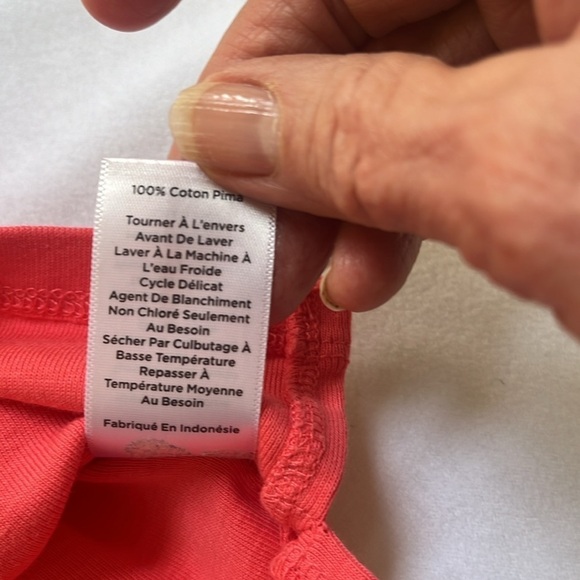 Talbots The Talbots Tee  V-Neck With Short Sleeves in Orange  Size S - Picture 6 of 7